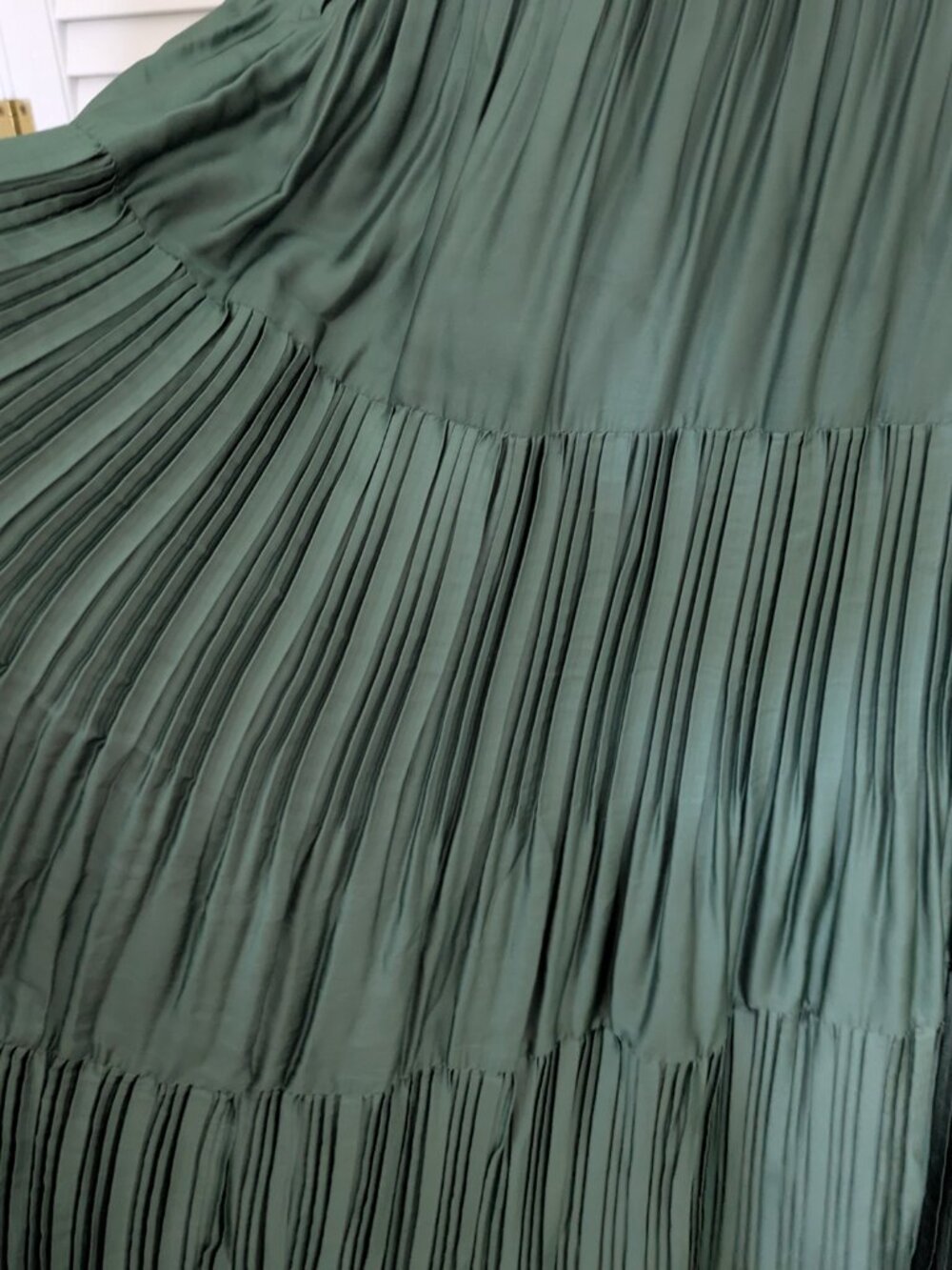 Current Air (Anthropologie Partner) High Waisted Pleated Green Maxi Skirt, Sz S - Picture 4 of 6